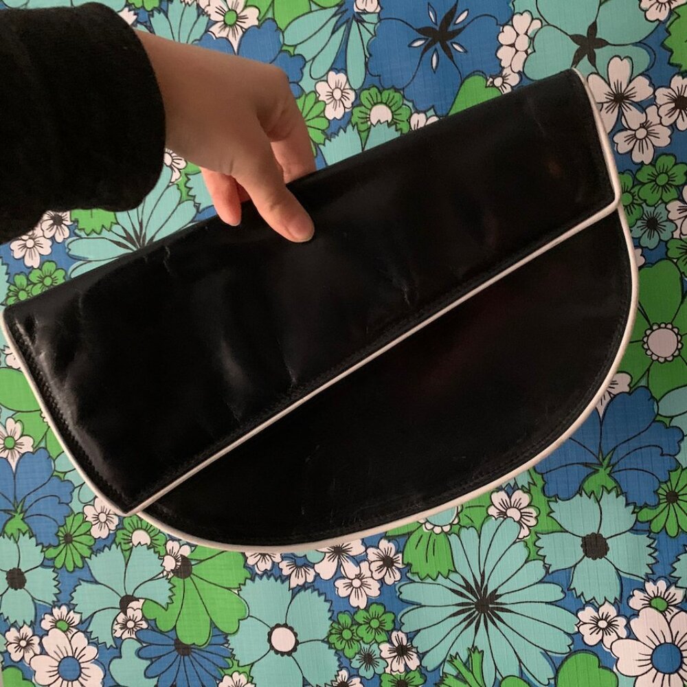 Vintage Mod Clutch by Jenna Davies Leather Clutch Made In Italy
